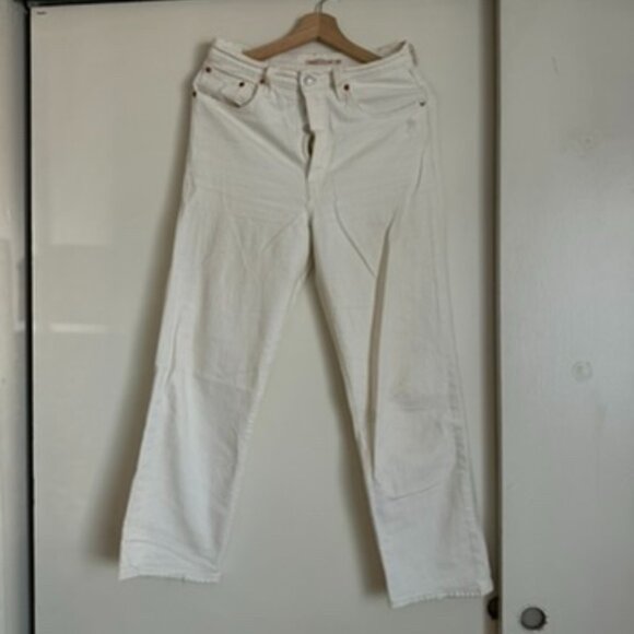 Levi's W's Ribcage Straight Ankle Jeans *GOOD*read* Cloud Over White Sz 28 - Picture 2 of 8